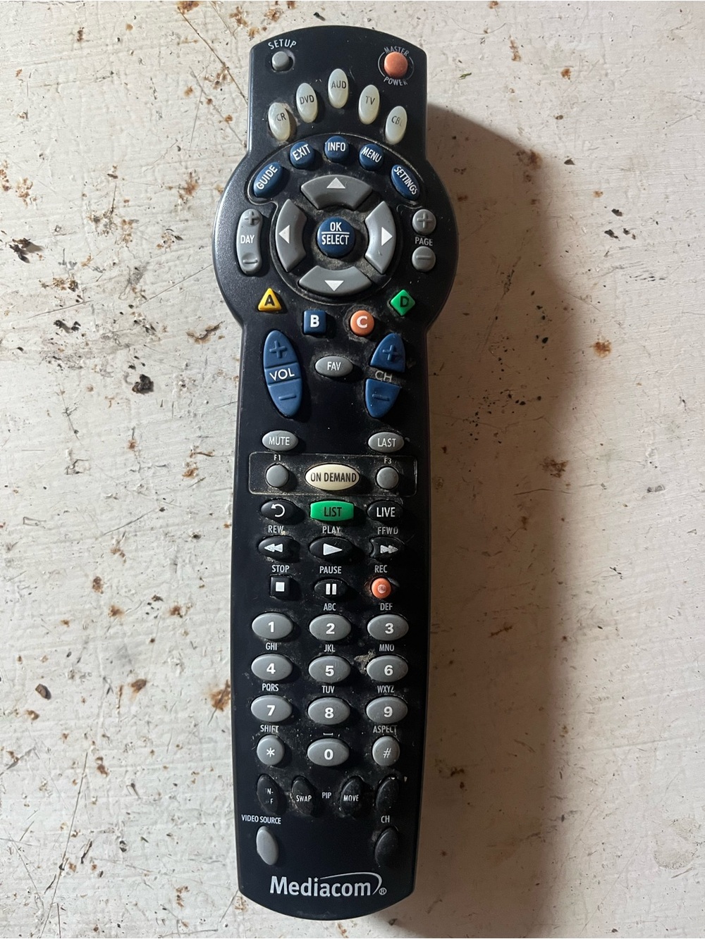 Black Universal Media Remote - Multi-Device Control